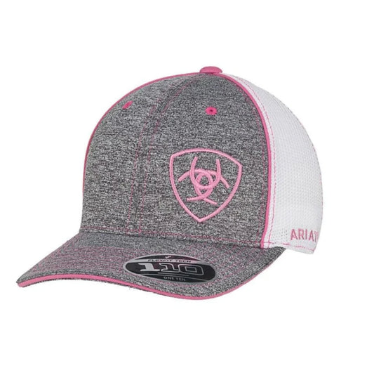 Gorra Ariat rosa y gris jaspeado