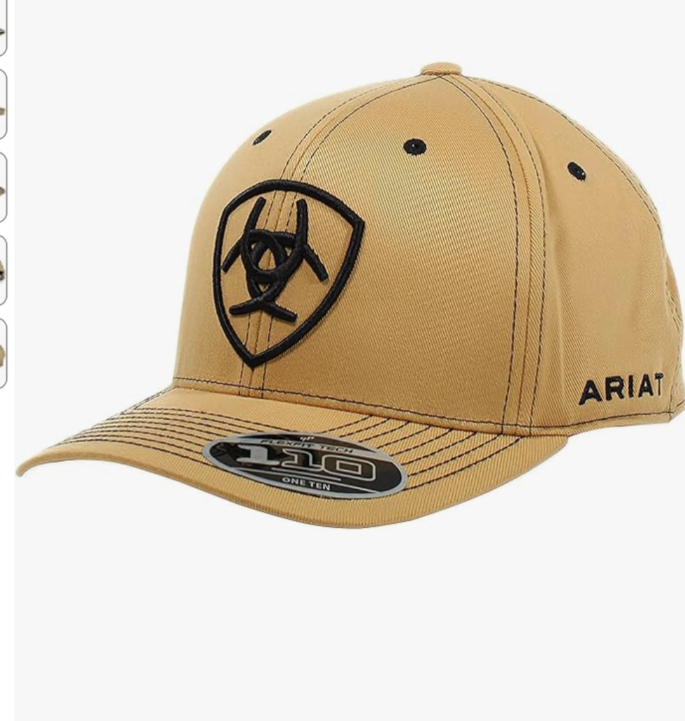 ARIAT Men's Flexfit Shield Logo tan