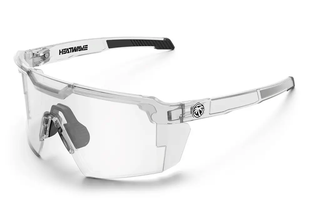HeatWave Future Tech Sunglasses: Vapor Clear Frame Photochromic Lens Z87+