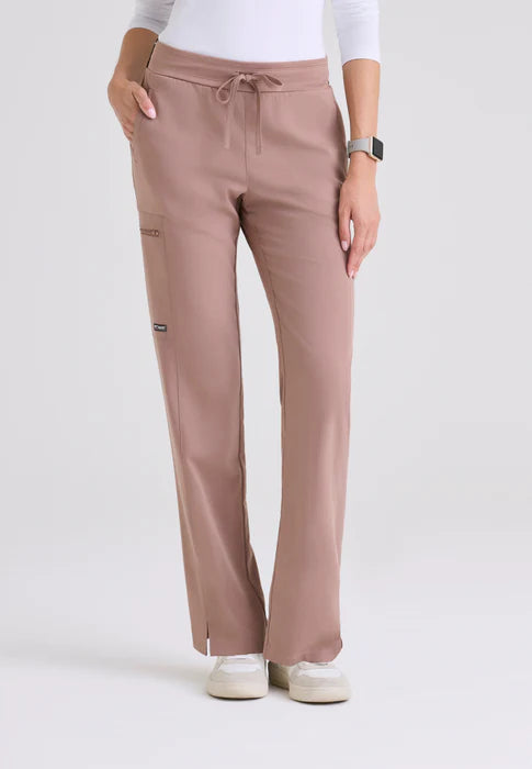 Kim 3-Pocket Mid-Rise Straight Leg Scrub Pant