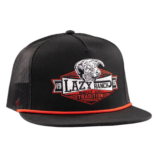 LAZY J RANCH BLACK DOMINO CLASSIC ROPE TRUCKER HAT
BLKBLK4-DMNO-RED
