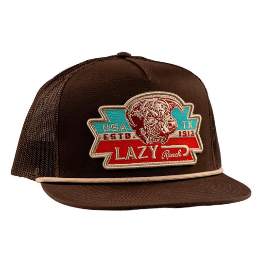 LAZY J RANCH BROWN EL RANCHO CLASSIC ROPE TRUCKER HAT