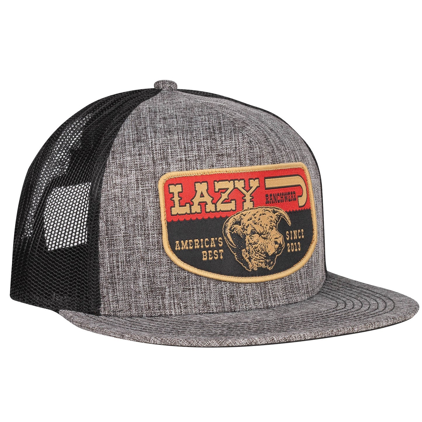 LAZY J RANCH CHARCOAL & BLACK AMERICA'S BEST CLASSIC FIVE PANEL TRUCKER HAT