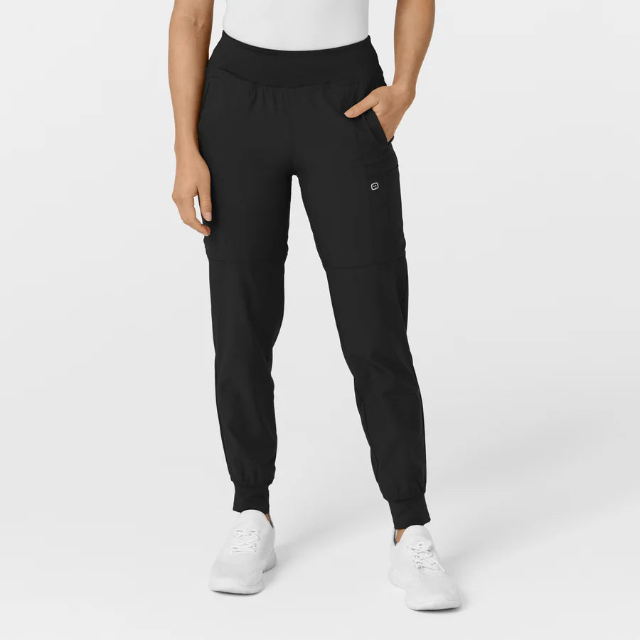 W123 Women's Comfort Waist Cargo Jogger Scrub Pant - Plus