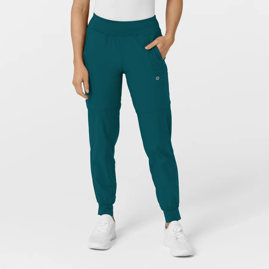 W123 Women's Comfort Waist Cargo Jogger Scrub Pant - Plus