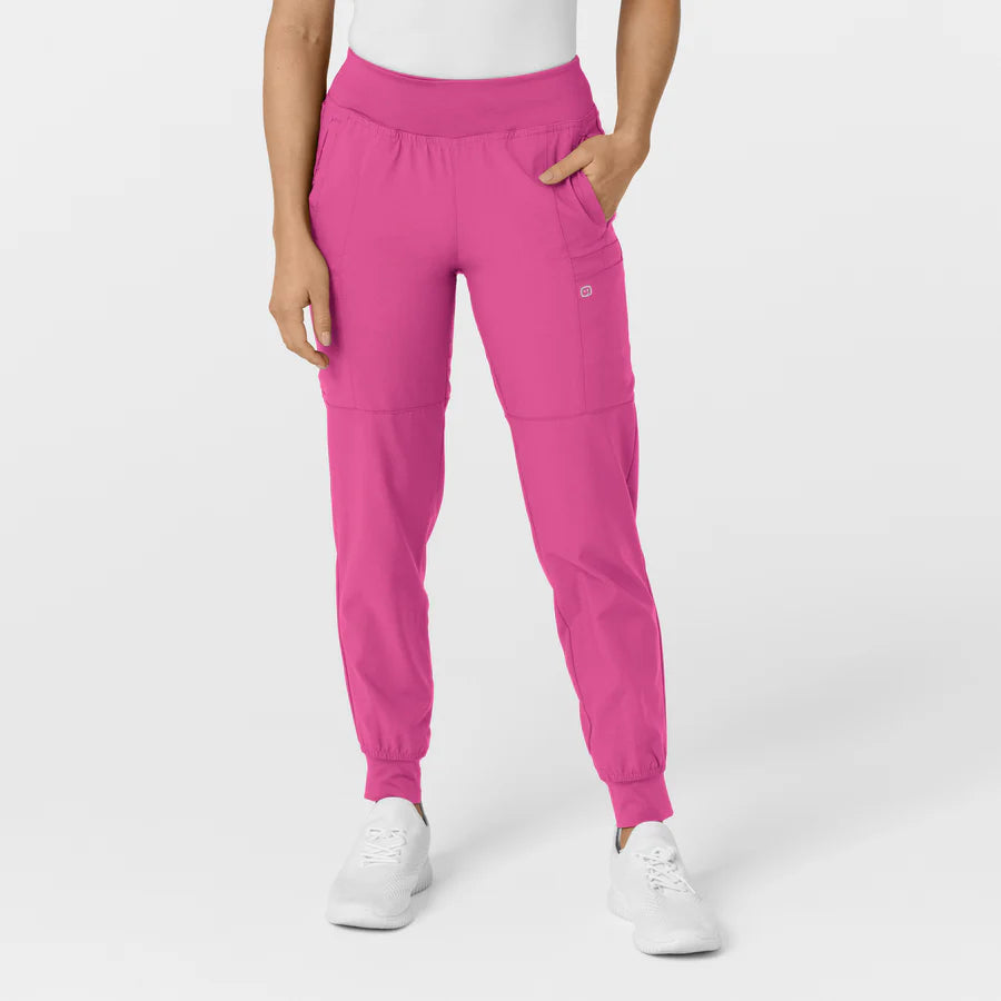 W123 Women's Comfort Waist Cargo Jogger Scrub Pant - Plus