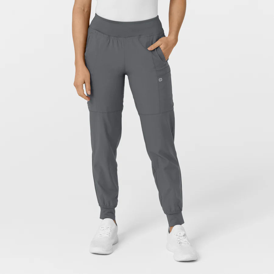 W123 Women's Comfort Waist Cargo Jogger Scrub Pant - Plus