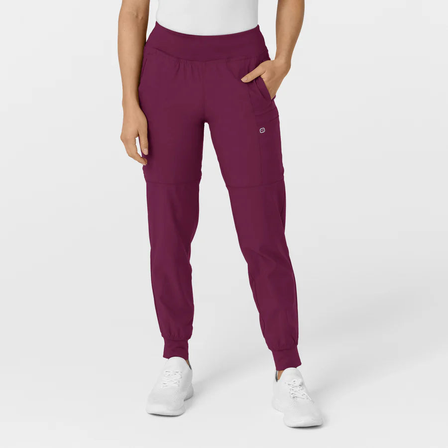 W123 Women's Comfort Waist Cargo Jogger Scrub Pant - Plus