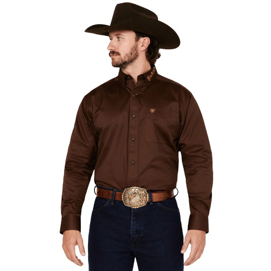 ARIAT Team Logo Twill FTD SHRT - Brown / Blue