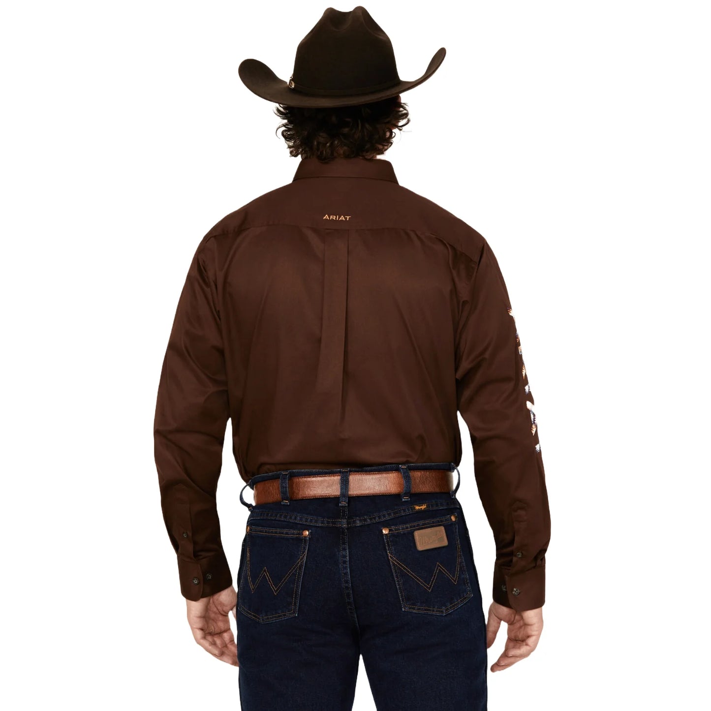 ARIAT Team Logo Twill FTD SHRT - Brown / Blue
