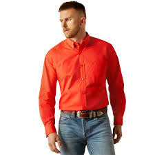 Ariat Waylen Red LS SHRT