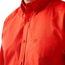 Ariat Waylen Red LS SHRT