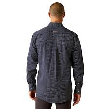 ARIAT WF Orrell Navy LS SHRT
