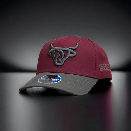 Lost Calf Maroon/Grey Curve Cap