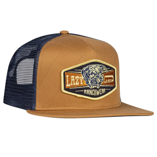 Lazy J Ranch Khaki & Navy Diamond Ranch Classic Five Panel Trucker Hat