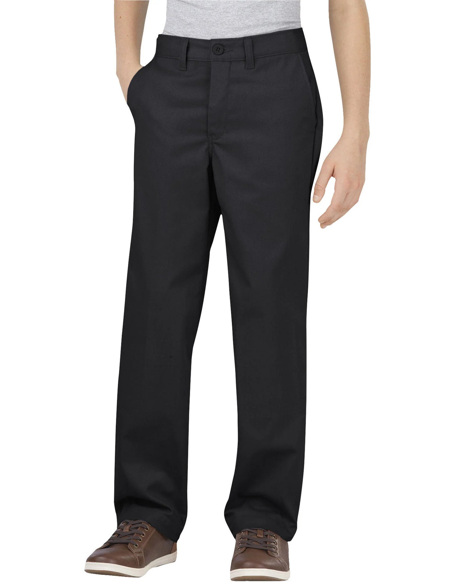 Dickies Boy's Flat Front Khaki Pant Classic Fit Straight Leg Husky*
