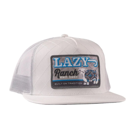 Lazy J Ranch Ice Blue & White Quilted Aztec Jughead Classic Five Panel Trucker Hat