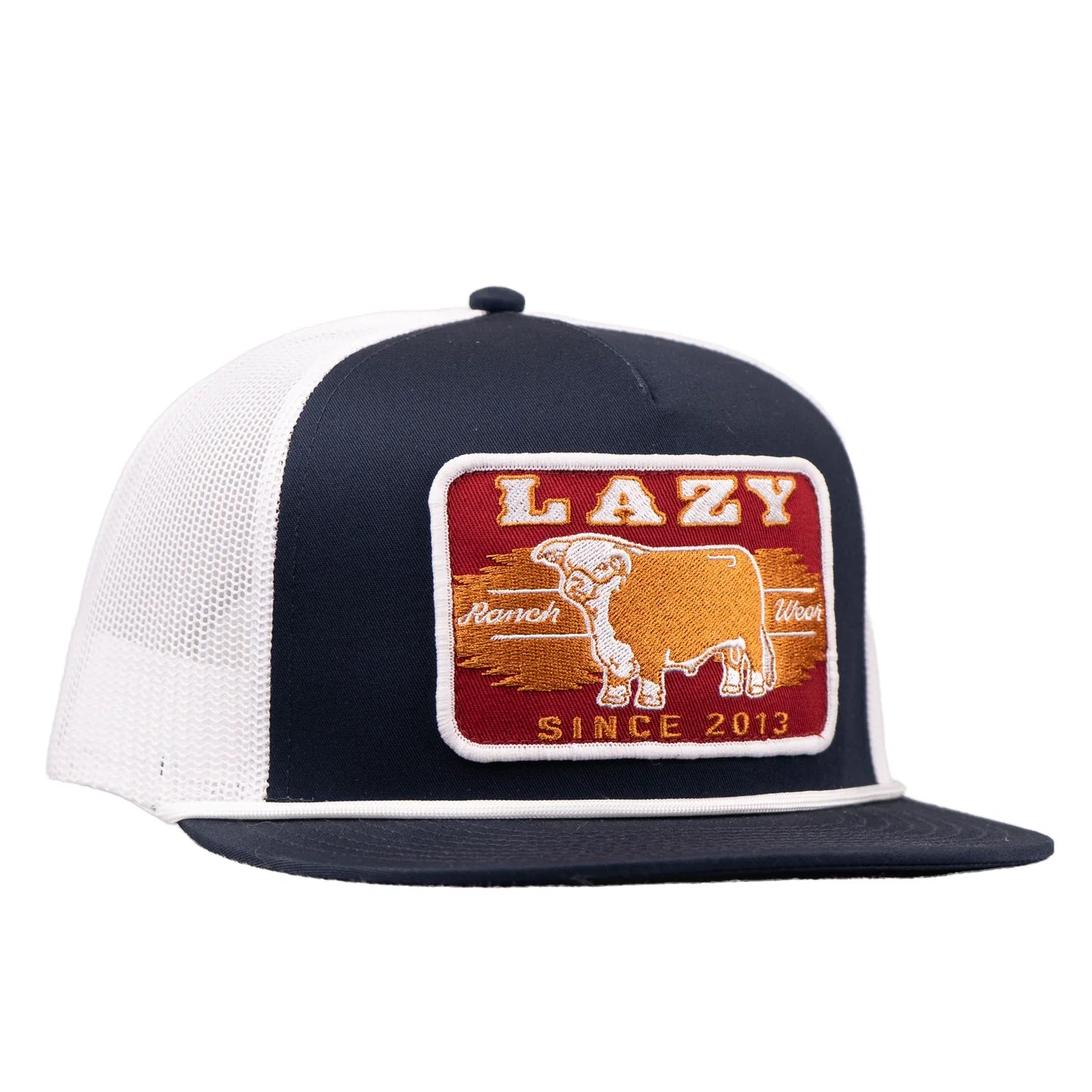 Lazy J Ranch Navy & White Wildfire Classic Rope Trucker Hat