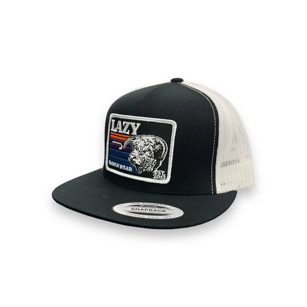 Lazy J Flat Hat - Black/White Sunset