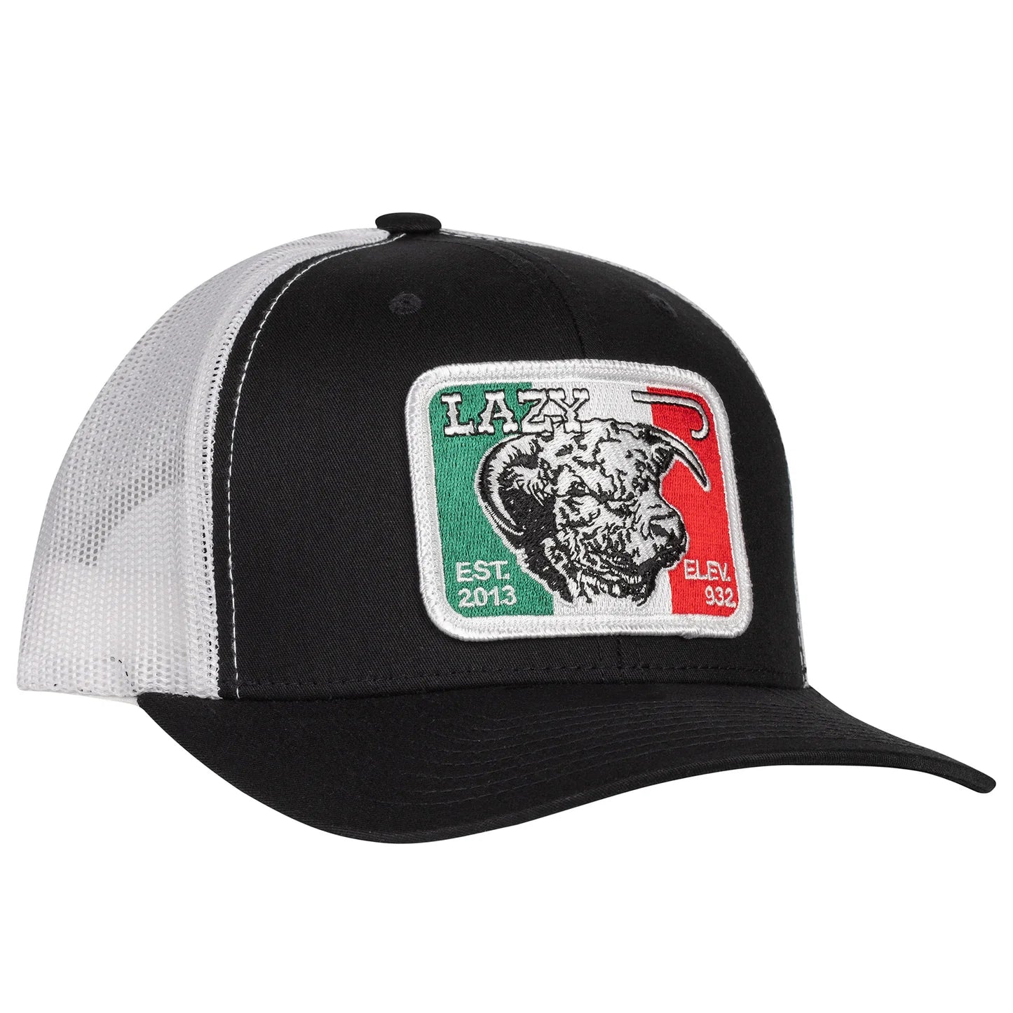 Lazy J Ranch Black & White Mexico Curve Cap