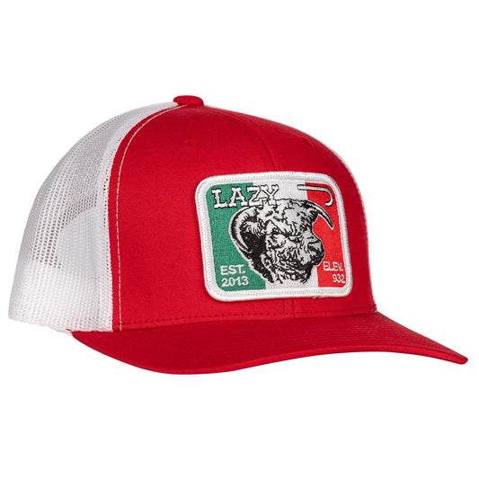 Lazy J Ranch Red & White Mexico Flag Curve Cap