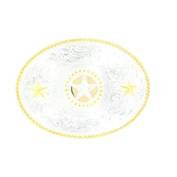 Nocona Men's Texas Star Gold and Silver Tone Belt Buckle