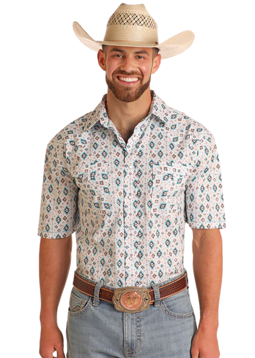 Panhandle Slim Aztec S/S - Turquoise