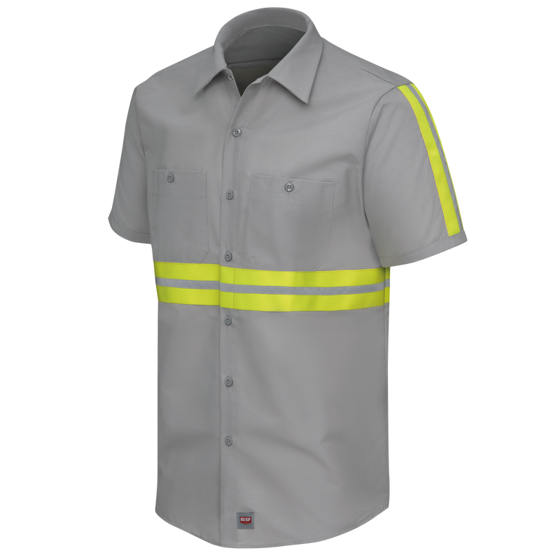 Red Kap Short Sleeve Enhanced Visibility Industrial Work Shirt