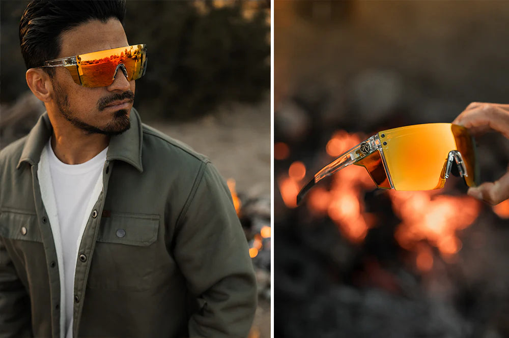 Heat Wave: Performance Lazer Face Sunglasses: Vapor Clear Frame Sunblast Lens Z87+
