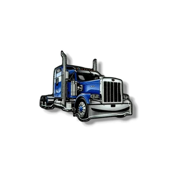 Semi Truck Hat Pin - Blue