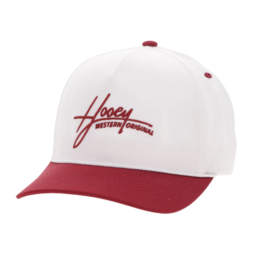 Hooey "Mark Out" White & Maroon Trucker Cap