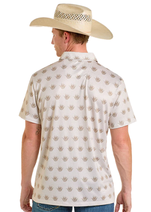 Panhandle Cactus Printed Polo - Natural