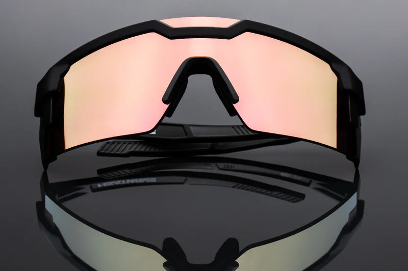 HeatWave Future Tech Sunglasses: Black Frame Rose Gold Z87+
