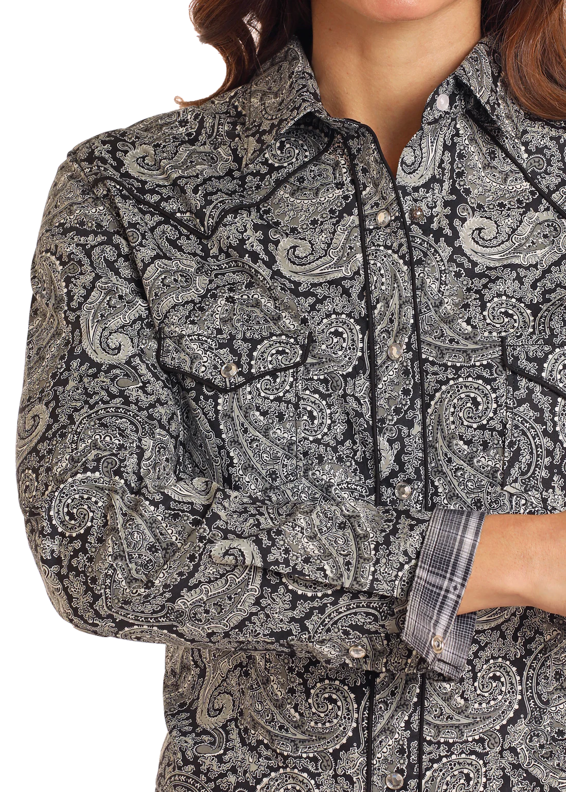 Ladies Pandhandle Rough Stock Paisley Long Sleeve Snap Shirt