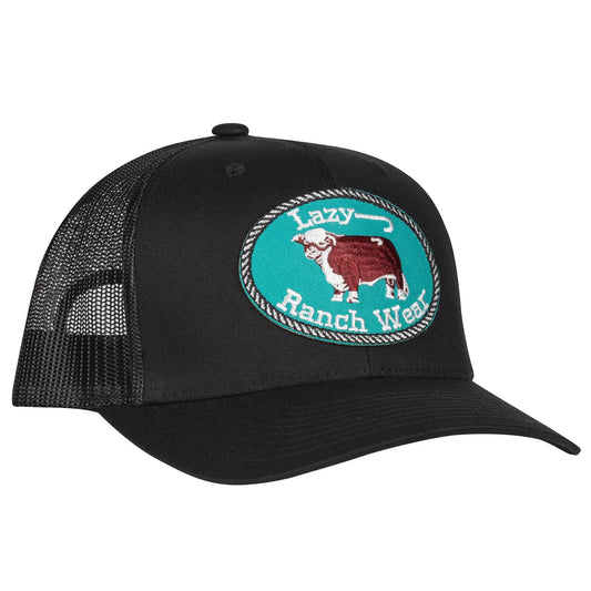 Lazy J Ranch Black Original Mid Profile Trucker Hat