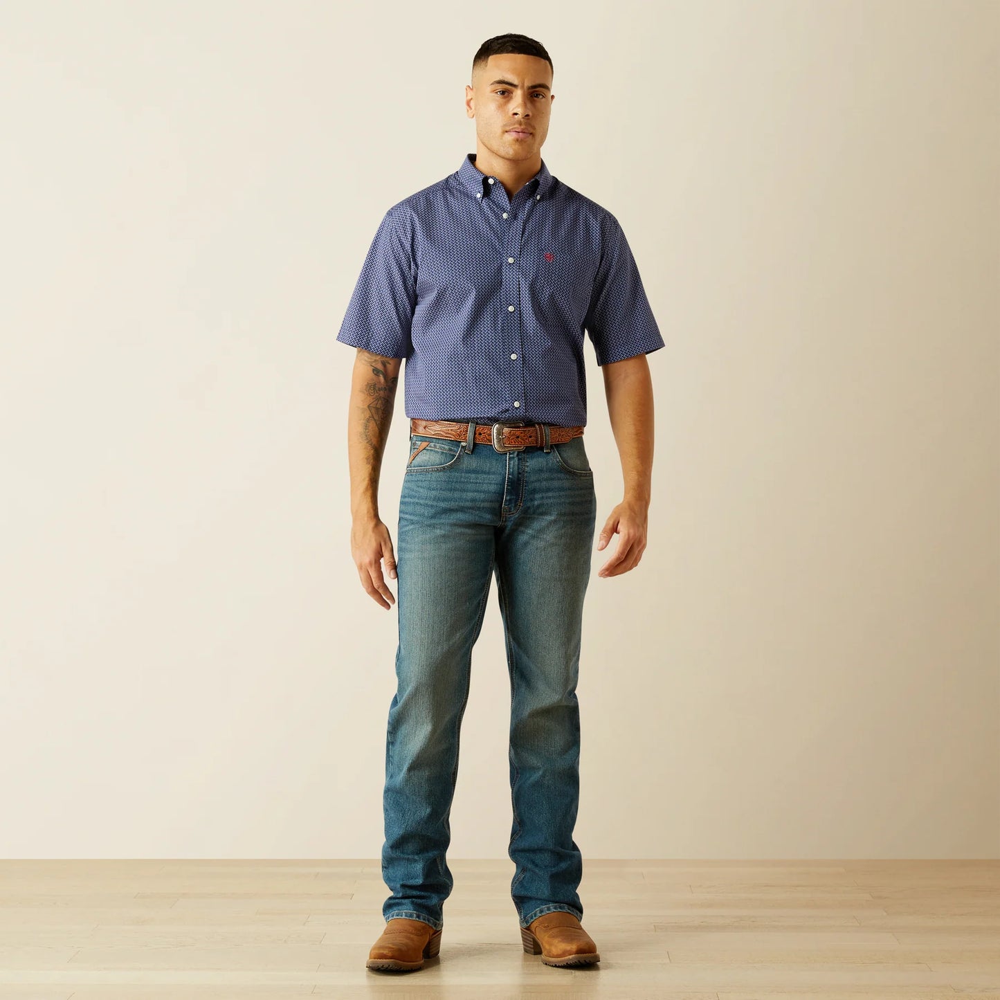 ARIAT WF Davis Dark Blue SS SHRT