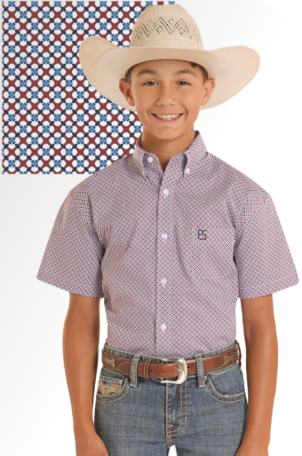 Panhandle Slim Boys Geometric Print SS Button