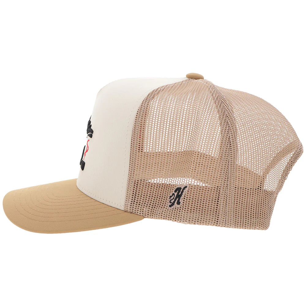 "Sniper Pig" Hat Tan w/Black & Red Logo