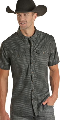 Rock&Roll Geo Ripstop SS Snap - Blue