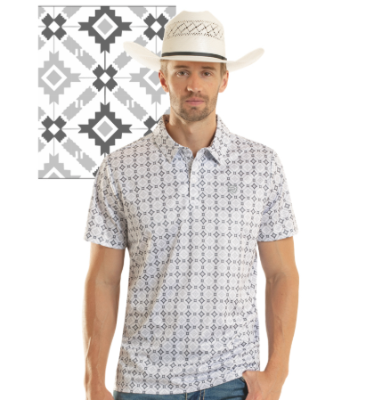 Rock & Roll Denim Men's Medallion Print Polo