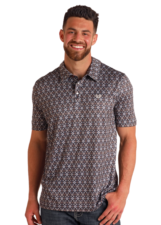 PANHANDLE SS SNAP POLO - BROWN