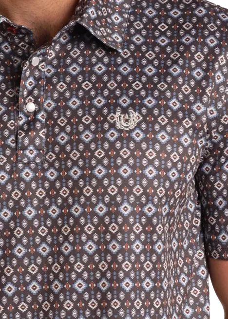 PANHANDLE SS SNAP POLO - BROWN