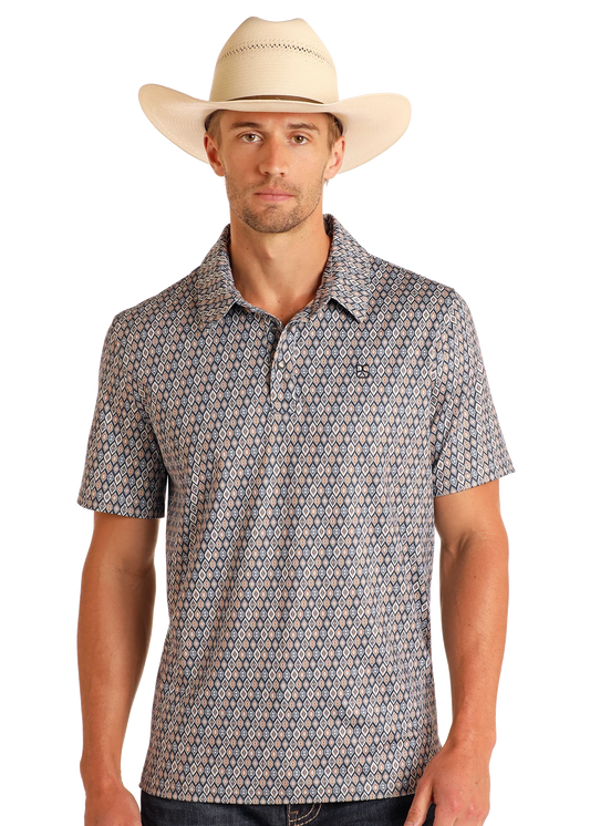 PANHANDLE SS SNAP POLO - DARK GREY