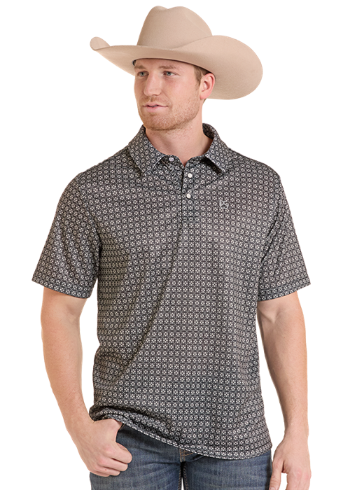 Panhandle Geometric Print Polo Shirt