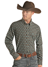 Rock&Roll LS Turquoise Medallion Vintage Button Down