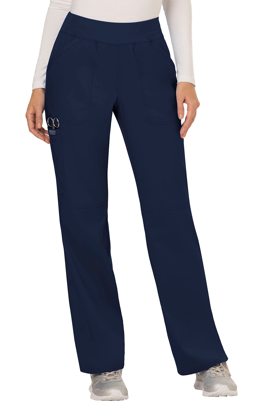 Women's Elastic Waist Cargo Pocket Scrub Pant - Plus