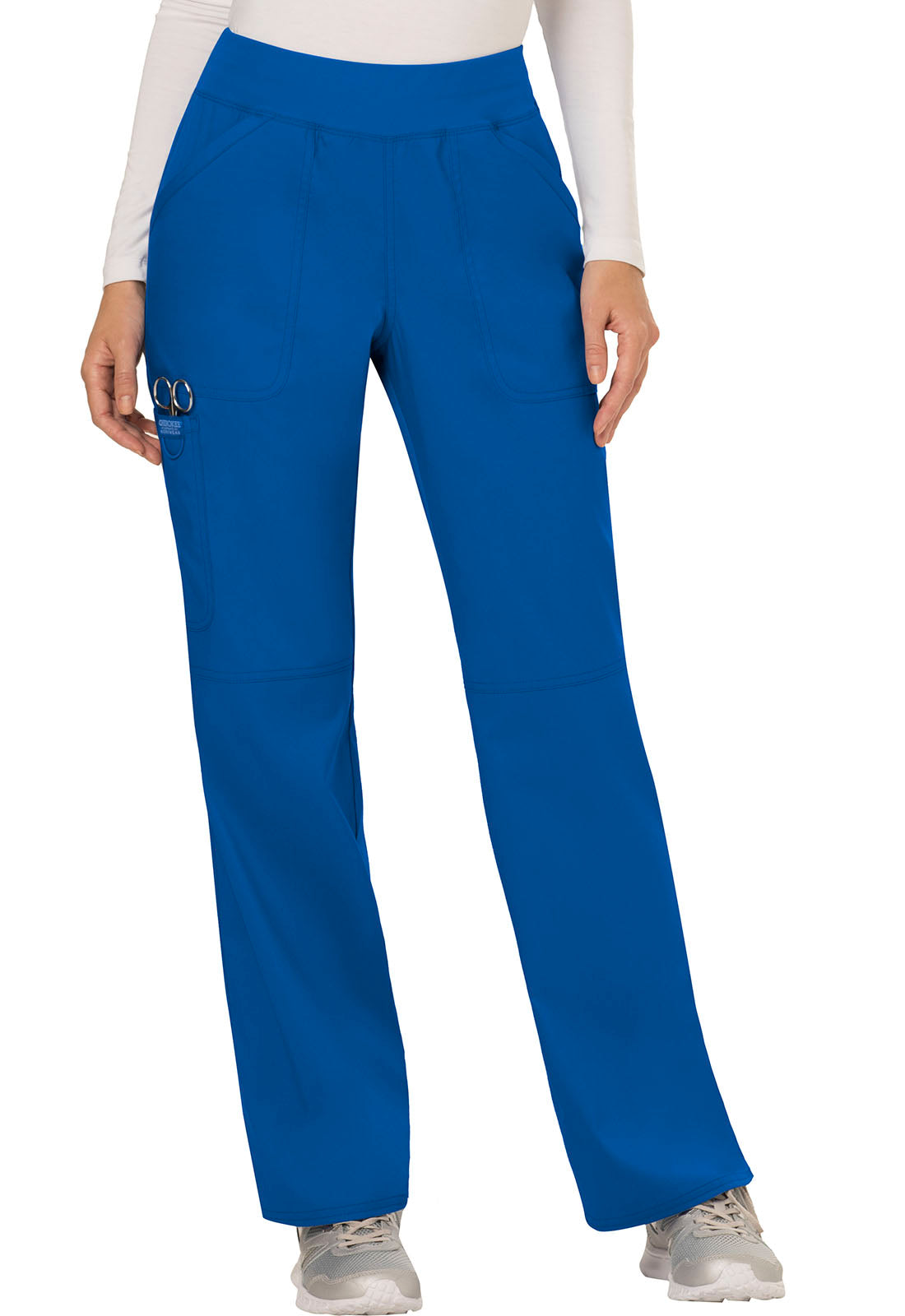 Women's Elastic Waist Cargo Pocket Scrub Pant - Plus