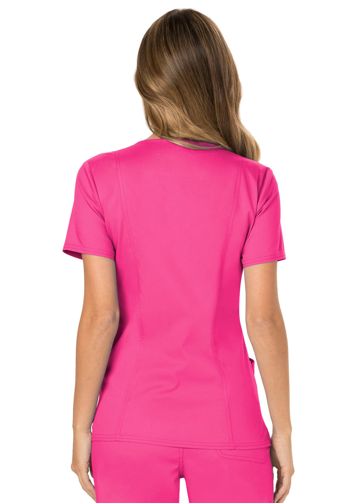 Women's Mock Wrap Solid Scrub Top - Plus
