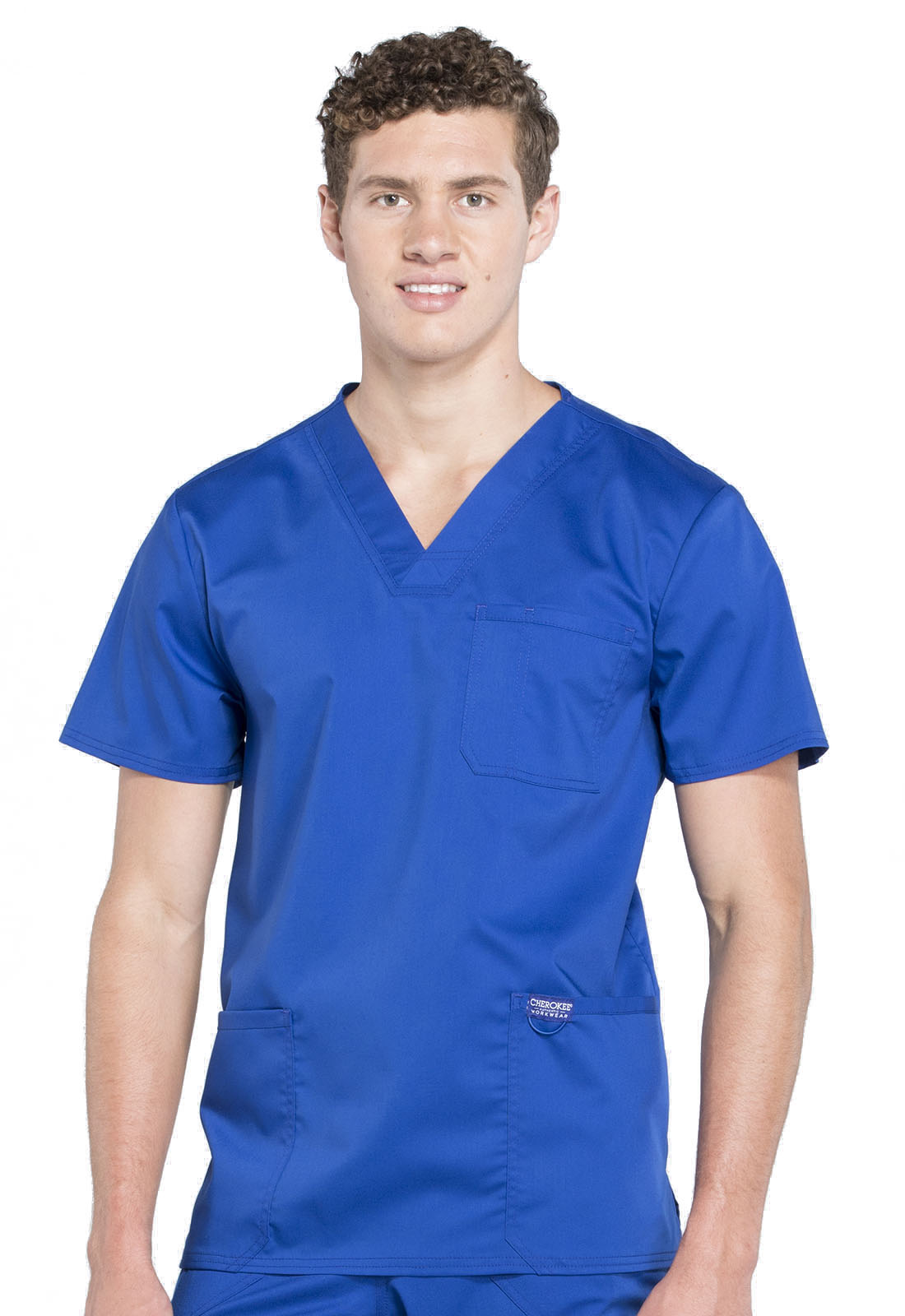 Men's V-Neck Utility Solid Scrub Top