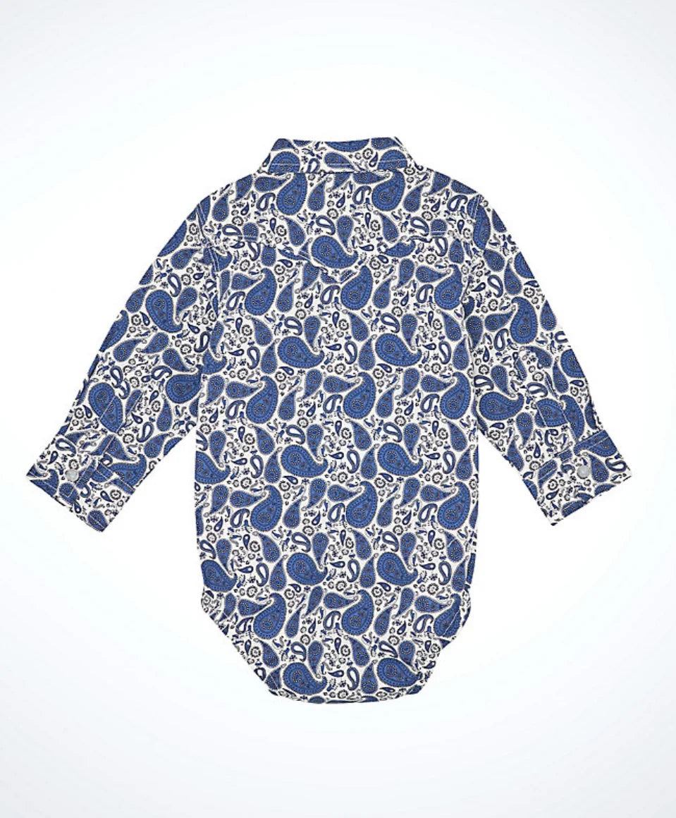 Wrangler Atlantic Paisley Baby Western Snap Bodysuit